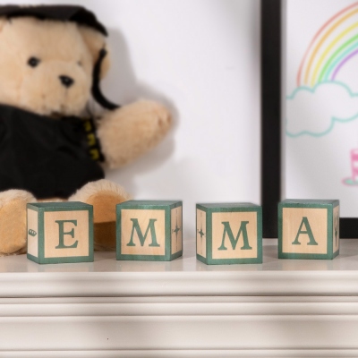 Name Blocks Woodland Nursery Decor for Baby Shower Gift