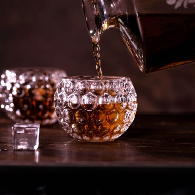 Golf Ball Whiskey Glass Rock Glass Set of Two