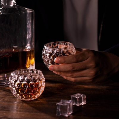 Golf Ball Whiskey Glass Rock Glass Set of Two