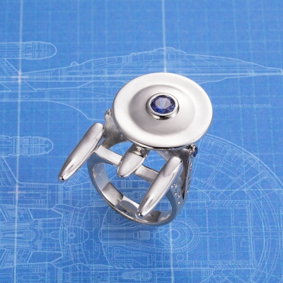 Personalized Uss Enterprise From Star Strek Ring With Birthstone
