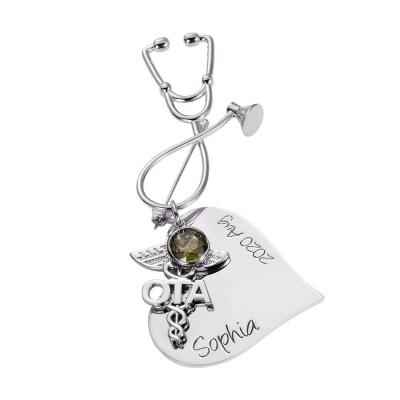 Personalized Heart Stethoscope Nursing Pin for Pinning Ceremony