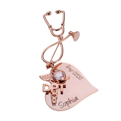 Personalized Heart Stethoscope Nursing Pin for Pinning Ceremony