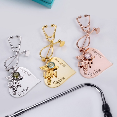 Personalized Heart Stethoscope Nursing Pin for Pinning Ceremony