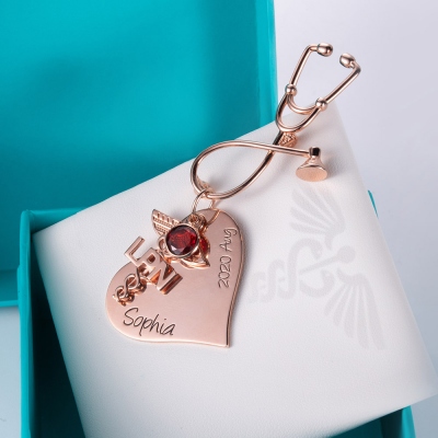 Personalized Heart Stethoscope Nursing Pin for Pinning Ceremony