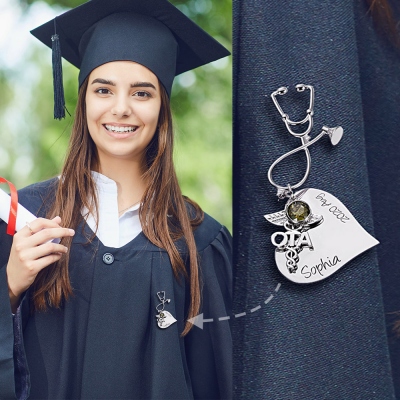 Personalized Heart Stethoscope Nursing Pin for Pinning Ceremony