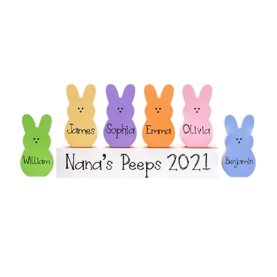 Customizable Easter Bunnies Layered Tray Decoration