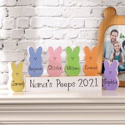 Customizable Easter Bunnies Layered Tray Decoration