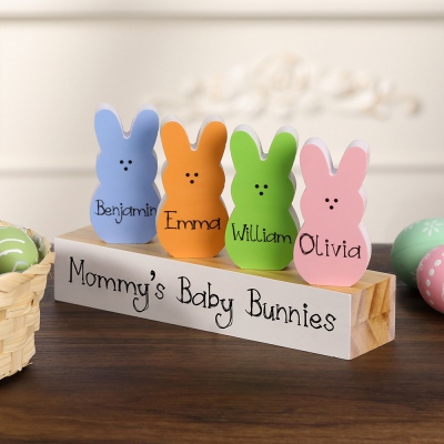Customizable Easter Bunnies Layered Tray Decoration