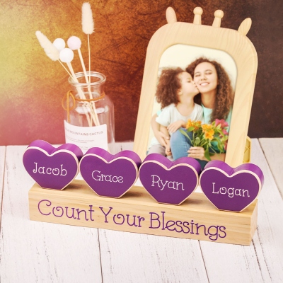 Personalized Name Heart Ornaments Home Decor