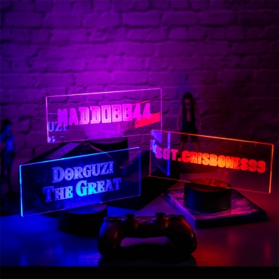 Lampe LED de signe de nom de joueur personnalisé