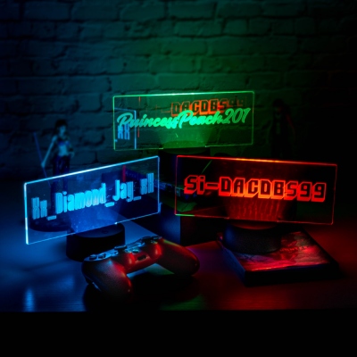 Lampe LED de signe de nom de joueur personnalisé