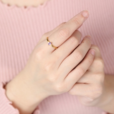 Personalized Baguette Birthstone Ring with 1-6 Rectangular