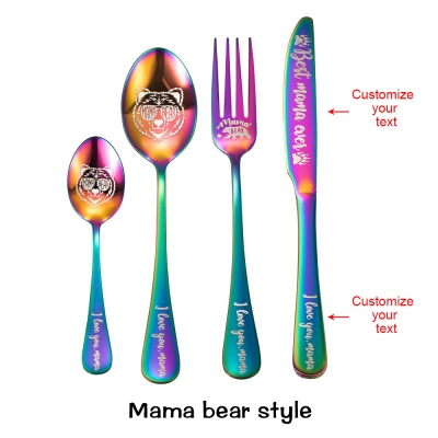 Personalized Cutlery 4-Piece Sets Gift for Adults