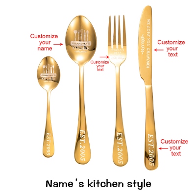Personalized Cutlery 4-Piece Sets Gift for Adults