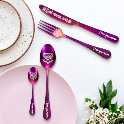 Personalized Cutlery 4-Piece Sets Gift for Adults