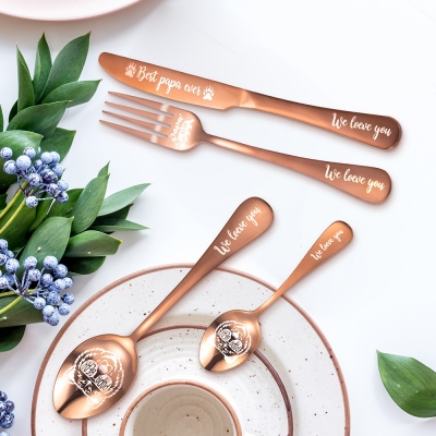 Personalized Cutlery 4-Piece Sets Gift for Adults