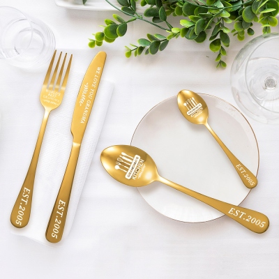 Personalized Cutlery 4-Piece Sets Gift for Adults
