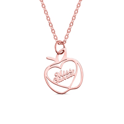 Personalized Apple Name Necklace Graduation Gifts