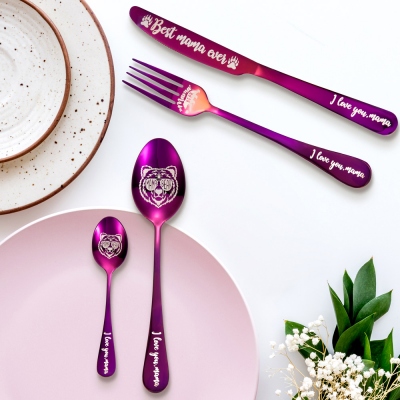 Personalized Mama Bear Cutlery Set