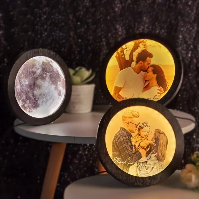 Personalized Photo LED Three-color Mirror with Engraving