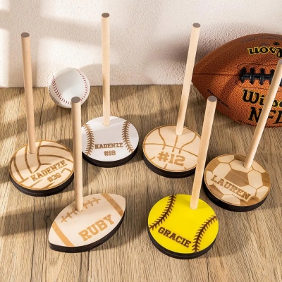 Support d’anneau de championnat de balle personnalisé, support d’anneau de tournoi empilé de baseball/softball/soccer/basketball/football/volley-ball, cadeau pour les amateurs de sport