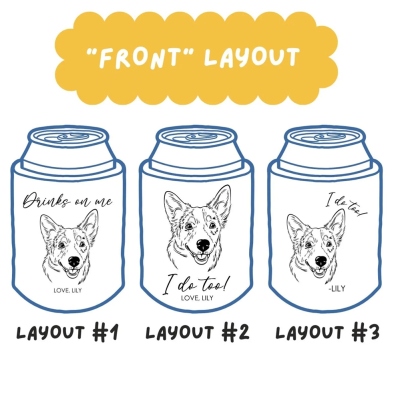 Personalized Cute Pet Portrait Can Cooler with Name, Hand Drawn Cat/Dog Sketch Insulated Drink Sleeve, Summer Party Favor, Gift for Pet Owners/Lovers