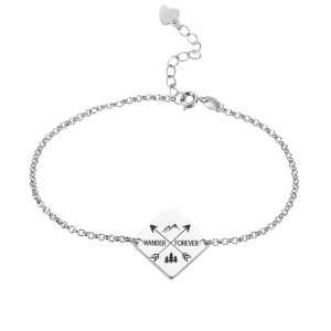Graverad vandringsarmband sterling silver