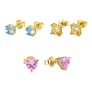 Personalized Birthstone Stud Earrings Gold