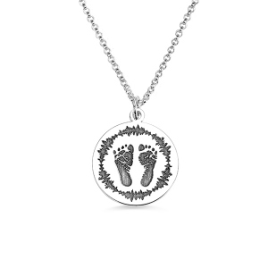 Personalized Baby Sound Wave Necklace for New Mom