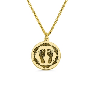 Personalized Baby Sound Wave Necklace for New Mom
