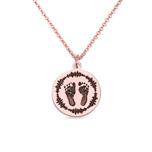 Personalized Baby Sound Wave Necklace for New Mom