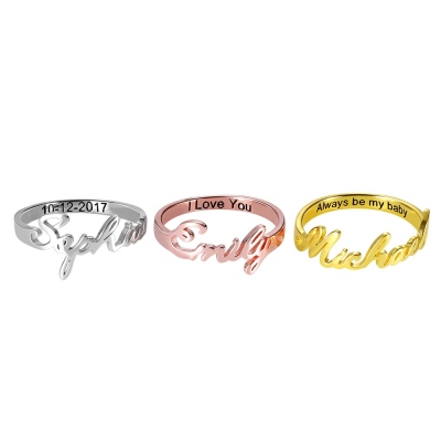 Personalized Name Ring in Silver