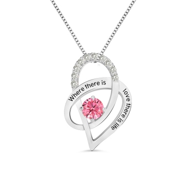 Gepersonaliseerde hart ketting met geboortesteen