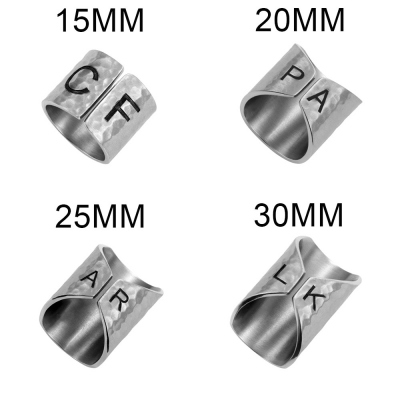 Engraved Armor Ring Wide Cuff Stainless Steel