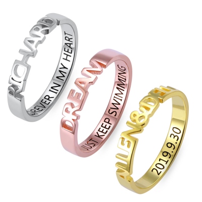 Engraving Stackable Name Rings