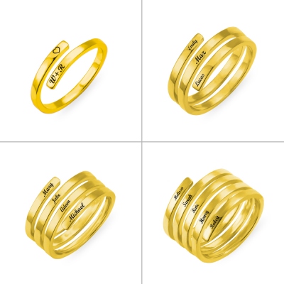 Customized Delicate Name Ring in Gold