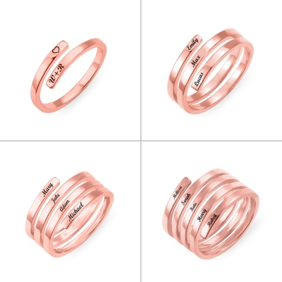 Customized Delicate Name Ring in Rose Gold