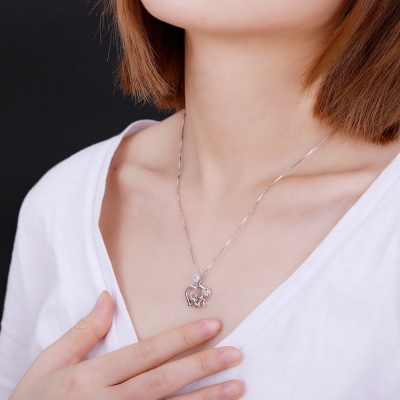 elephant necklace with birthstone 