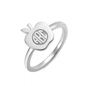 Personalized Engraved Apple Ring for Teacher