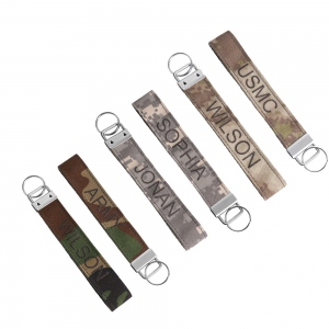Personalized Camo Fabric Keychain Set of 2