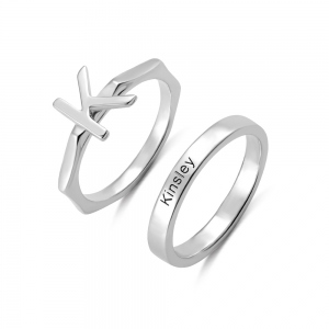 Personalized Stacking Rings Letter Rings & Band Rings