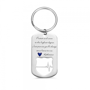 Personalized Charismatic Police Badge Keychain for Men