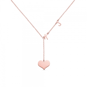 Personalized Sideways Initial Necklace in Rose Gold