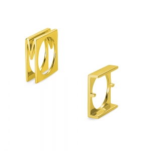 Personalized Large Initial Stackable Ring Gold