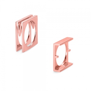Personalized Large Initial Stackable Ring Rose Gold
