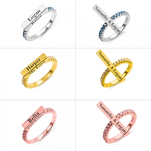 Engraved Vertical & Horizontal Bar Ring