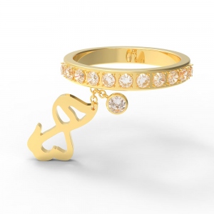 Personalized Birthstone Ring with Dog