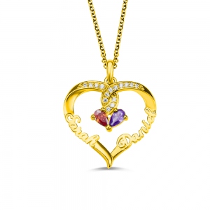 Forever Together Twisted Strings Birthstone Name Necklace