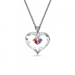 Forever Together Birthstone Name Necklace