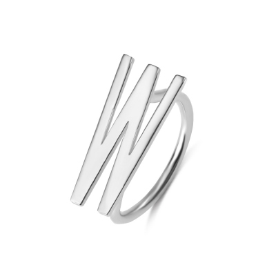 Personalized Big Letter Ring in Silver